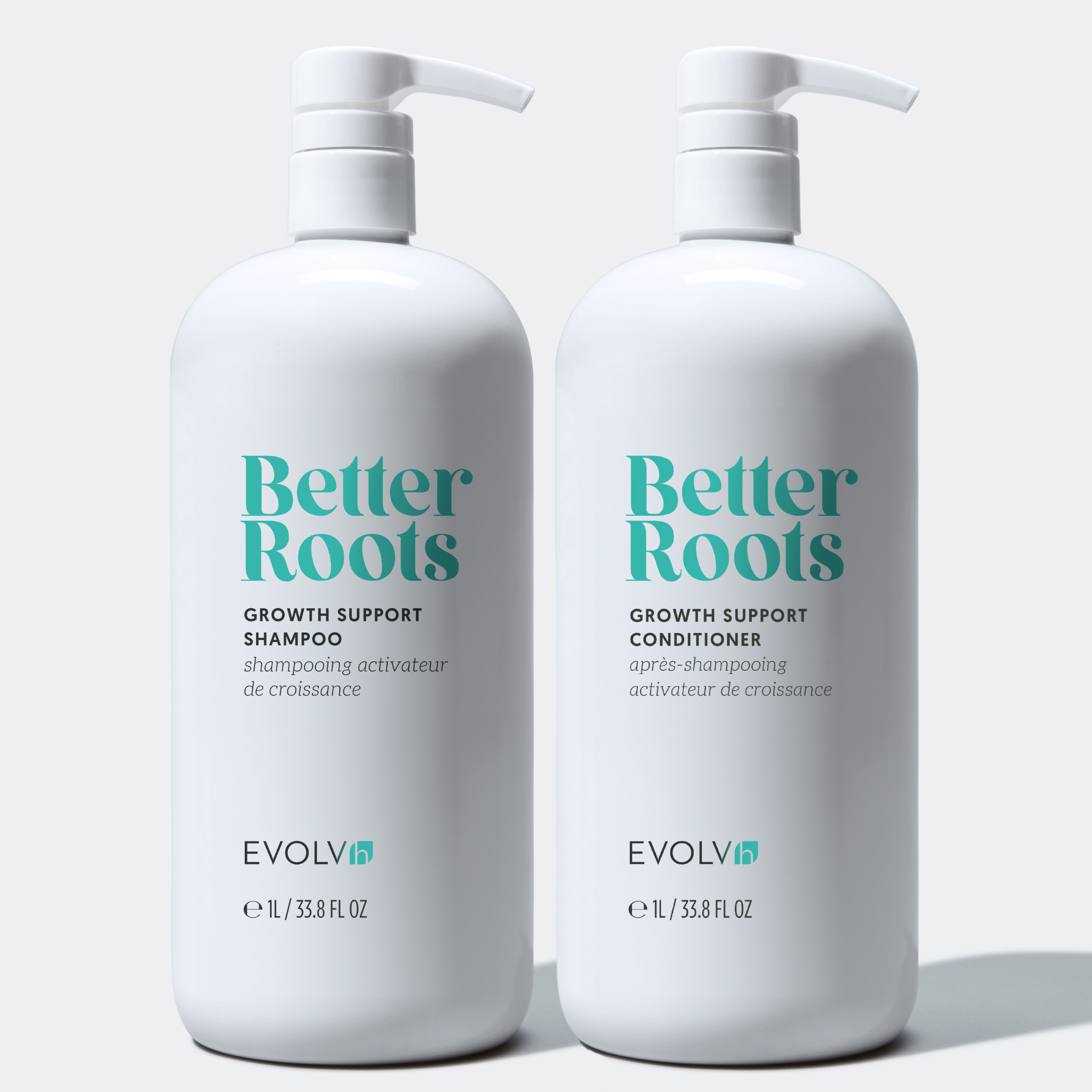 EVOLVh  Better Roots Growth Support Shampoo and Conditioner Liter Duo